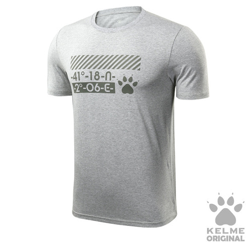 3881508 Short Sleeve Football Shirt Melange Gray