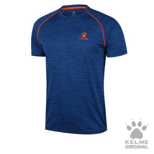 k16R2013M Mens T-Shirt Royal Blue/Neon Orange Red